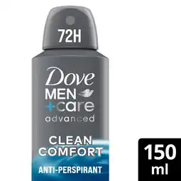 Morrisons Dove Men Advance Clean Comfort Anti-perspirant Deodorant offer