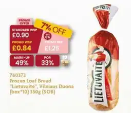 Monolith Frozen Loaf Bread "Lietuvaite", Vilniaus Duona (box 10) 350g (SOB) offer