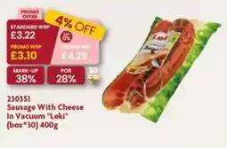 Monolith Sausage With Cheese In Vacuum "Leki" (box*30) 400g offer