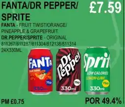 Bestway FANTA/DR PEPPER/ SPRITE offer