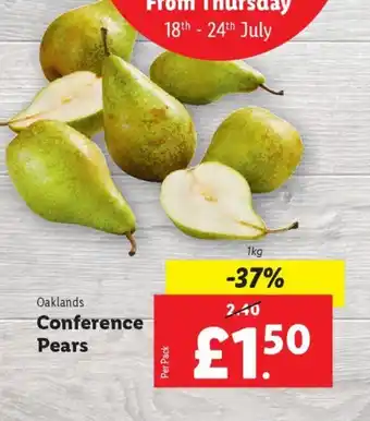 Lidl Oaklands Conference Pears offer