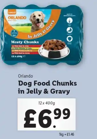 Lidl Orlando Dog Food Chunks in Jelly & Gravy offer