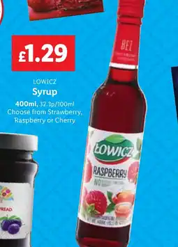 Lidl LOWICZ Syrup offer