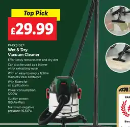 Lidl PARKSIDE® Wet & Dry Vacuum Cleaner offer