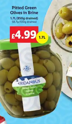 Lidl Pitted Green Olives in Brine offer