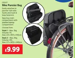 Lidl CRIVIT Bike Pannier Bag offer