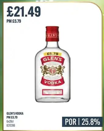 Bestway GLEN'S VODKA offer