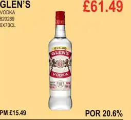 Bestway GLEN'S VODKA offer