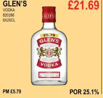 Bestway GLEN'S VODKA offer