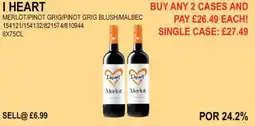 Bestway I HEART MERLOT/PINOT GRIG/PINOT GRIG BLUSH/MALBEC offer