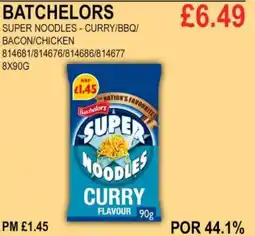 Bestway BATCHELORS SUPER NOODLES - CURRY/BBQ/ BACON/CHICKEN offer