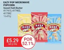 Bestway EAZY POP MICROWAVE POPCORN Sweet/Salt/Butter offer