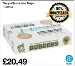 Booker Wholesale Paragon Basics Halal Burger offer
