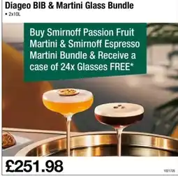 Makro Diageo BIB & Martini Glass Bundle offer