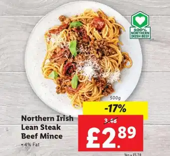 Lidl Northern Irish Lean Steak Beef Mince offer
