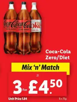Lidl Coca-Cola Zero/Diet offer