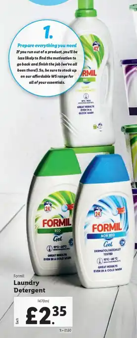 Lidl Formil Laundry Detergent offer