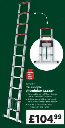Lidl PARKSIDE® Telescopic Aluminium Ladder offer