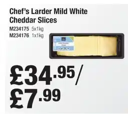 Makro Chef's Larder Mild White Cheddar Slices offer