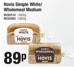 Makro Hovis Simple White/ Wholemeal Medium offer