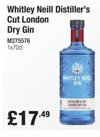 Makro Whitley Neill Distiller's Cut London Dry Gin offer