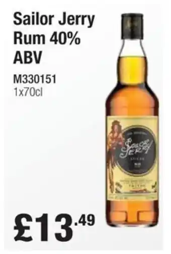 Makro Sailor Jerry Rum 40% ABV offer