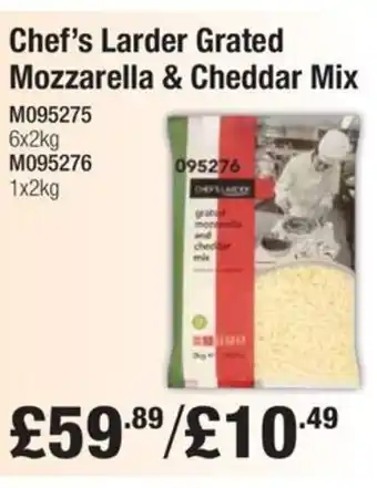 Makro Chef's Larder Grated Mozzarella & Cheddar Mix offer