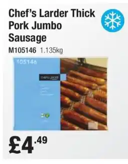 Makro Chef's Larder Thick Pork Jumbo Sausage offer