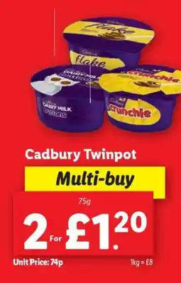 Lidl Cadbury Twinpot offer