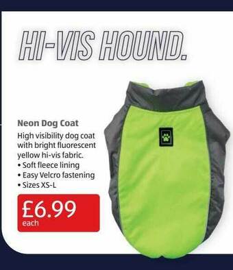 Aldi Neon Dog Coat offer