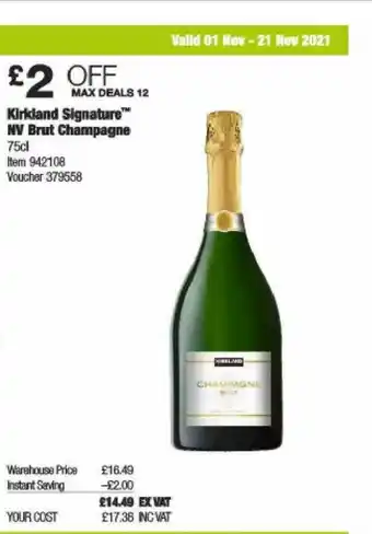 Costco Kirkland Signature™ NV Brut Champagne offer