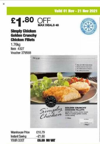 Costco Simply Chicken Golden Crunchy Chicken Fillets offer