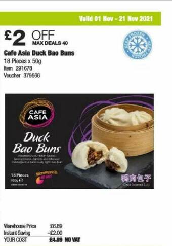 Costco Cafe Asia Duck Bao Buns offer