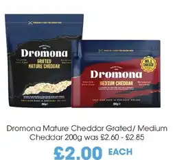 Centra Dromona Mature Cheddar Grated/ Medium Cheddar 200g offer