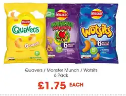 Centra Quavers / Monster Munch / Wotsits 6 Pack offer