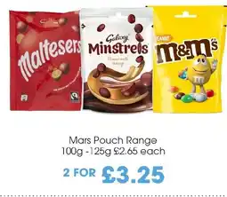 Centra Mars Pouch Range 100g-125g offer