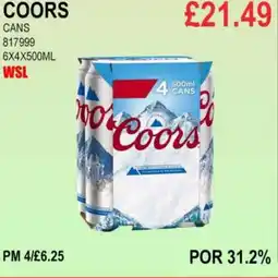 Bestway COORS CANS offer