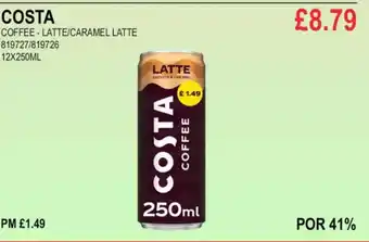 Bestway COSTA COFFEE-LATTE/CARAMEL LATTE offer