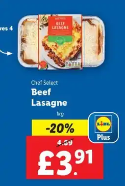 Lidl Chef Select Beef Lasagne offer