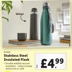 Lidl Ernesto Stainless Steel Insulated Flask offer