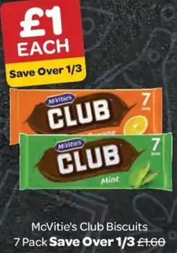Spar McVitie's Club Biscuits 7 Pack offer