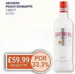 Bestway ARCHERS PEACH SCHNAPPS offer