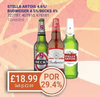 Bestway STELLA ARTOIS 4.6%/ BUDWEISER 4.5%/BECKS 4% offer