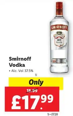 Lidl Smirnoff Vodka offer