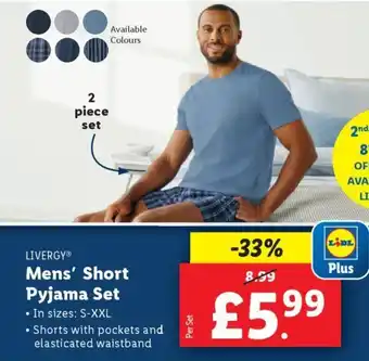 Lidl LIVERGY® Mens' Short Pyjama Set offer