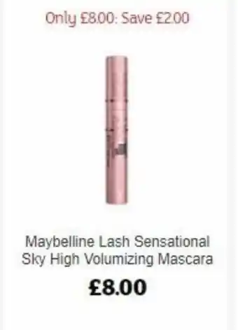 Sainsbury's Maybelline Lash Sensational Sky High Volumizing Mascara offer