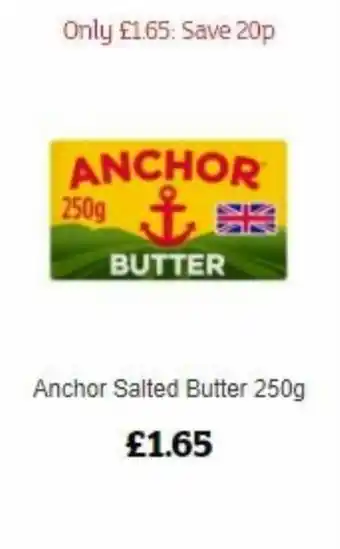 Sainsbury's Anchor Salted Butter 250g offer