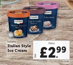 Lidl ITALIAMO Italian Style Ice Cream offer
