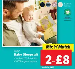 Lidl LUPILU Baby Sleepsuit offer