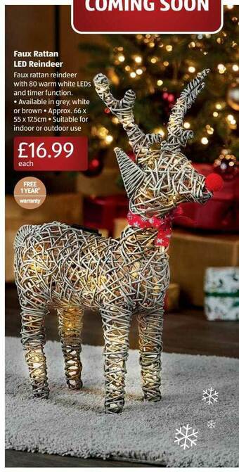 Aldi Faux Rattan Led Reindeer offer